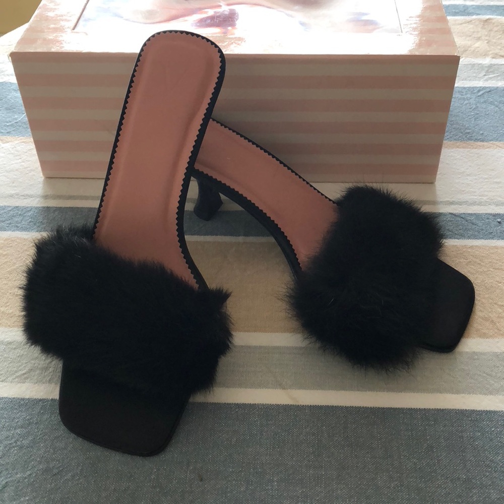 Victoria Secret “fur” mules